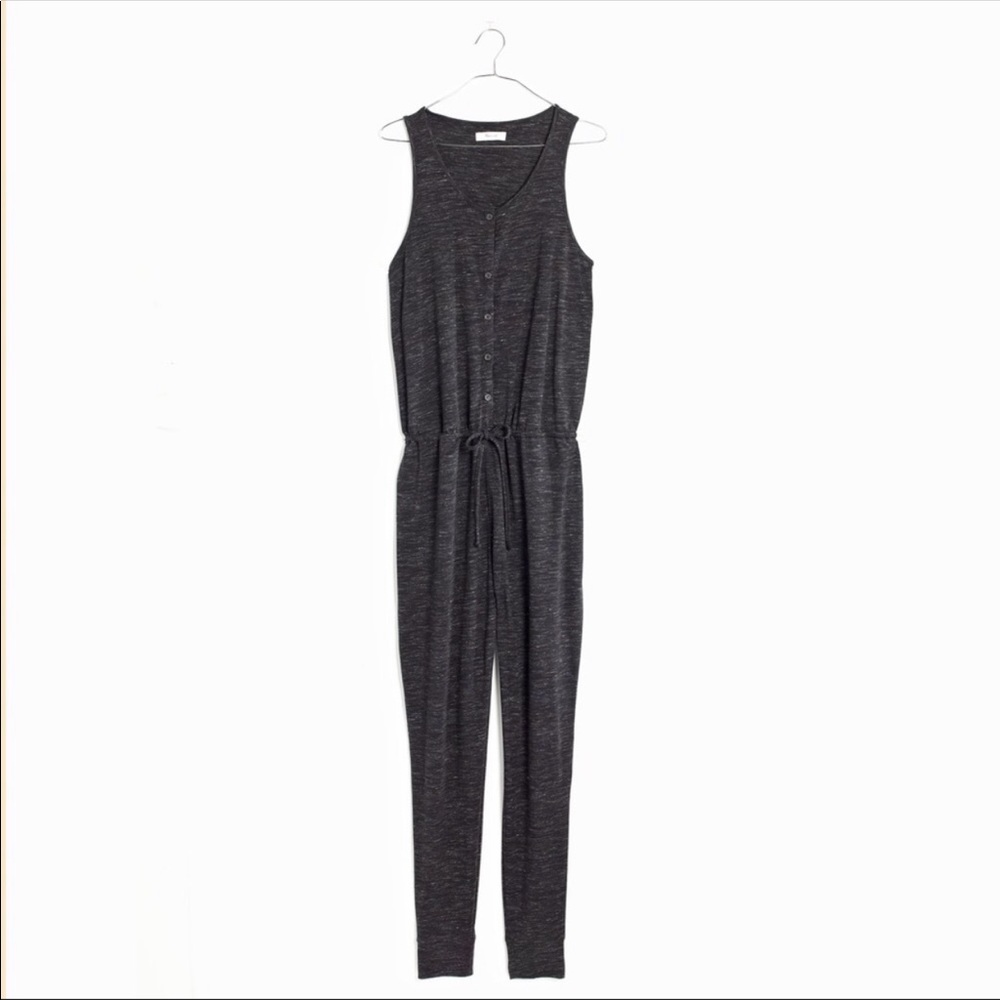 Madewell Burgundy Space-Dye Sleepover Jumpsuit